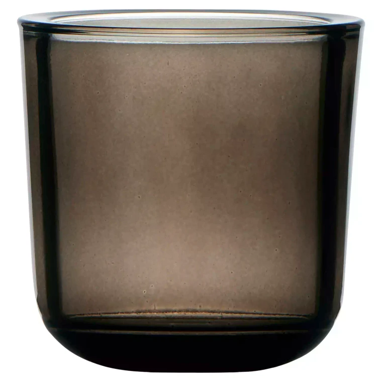 Teelichthalter 7,5 x 7,5 cm Glas Grau