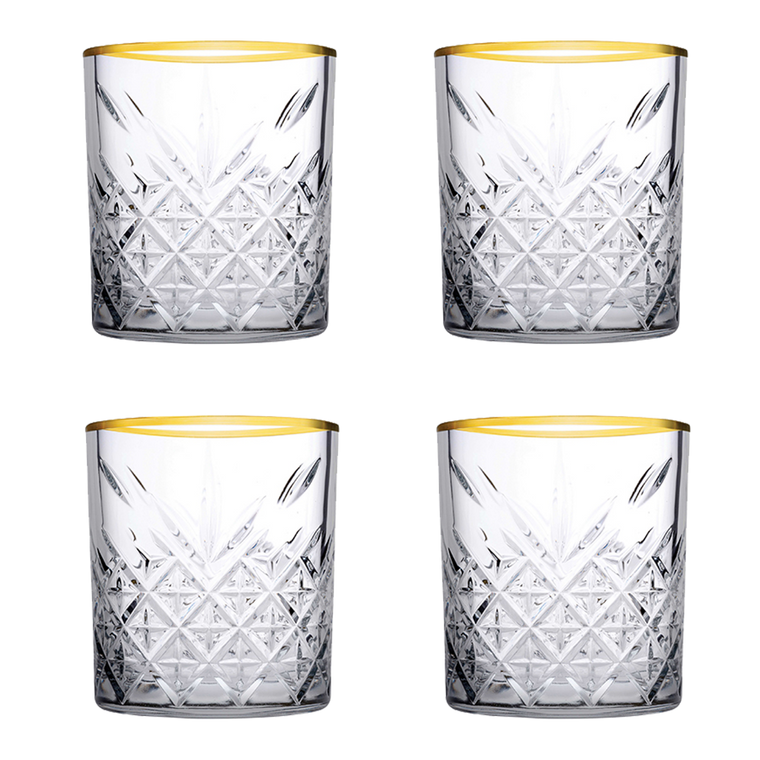 Pasabahce Becher mit Goldrand Timeless 34,5 cl Glas (LD)