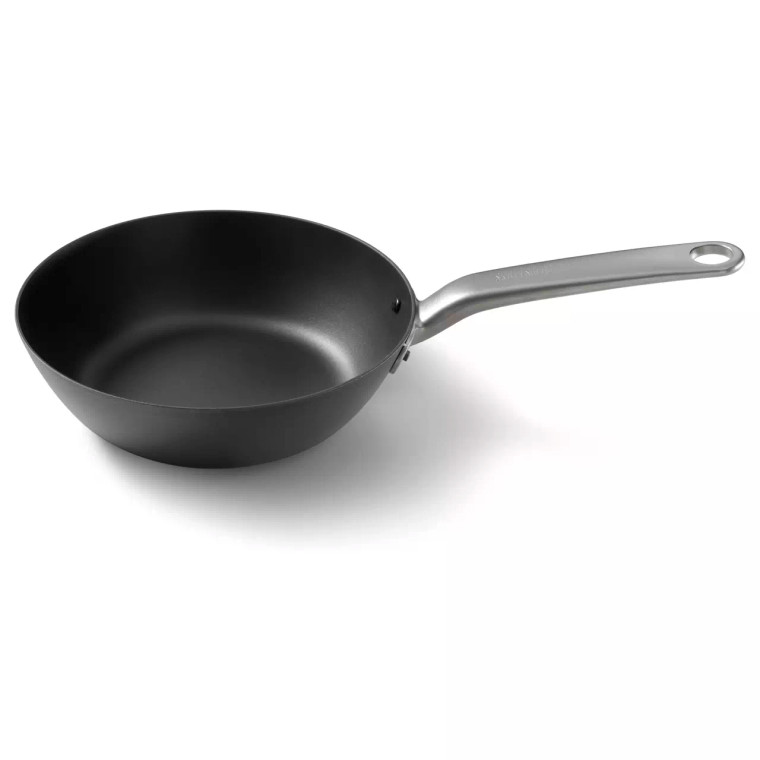 Skottsberg Wok Carbon Steel 24 cm Platte Stahl Schwarz