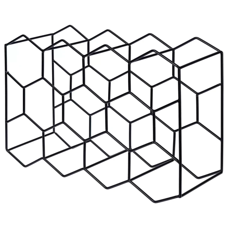 Weinregal 44,5 x 15 x 29,5 cm Metall Schwarz