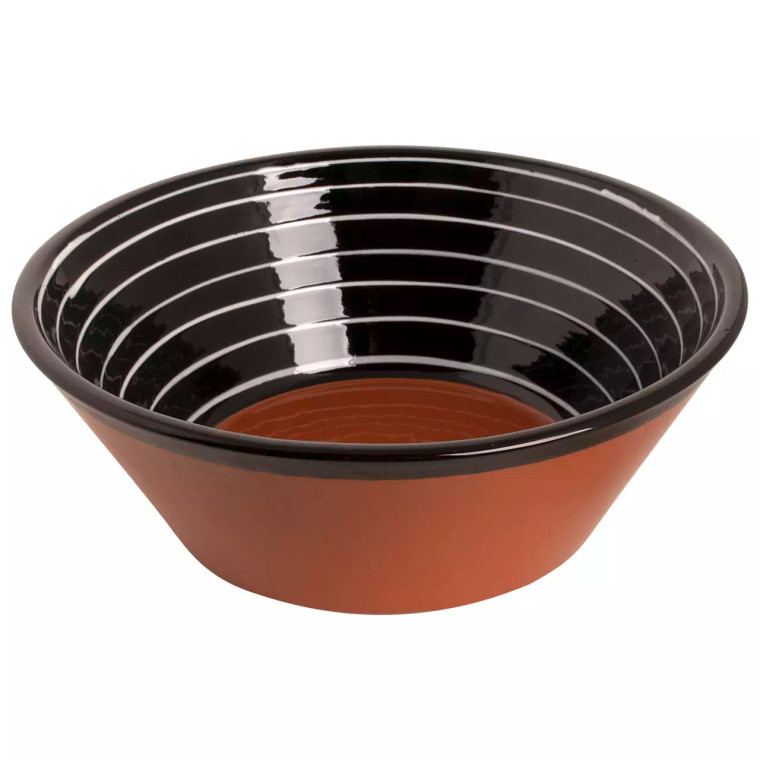 Colori Del Sud Circle Schaal Mezquita 28 cm 2.8 liter Aardewerk Zwart