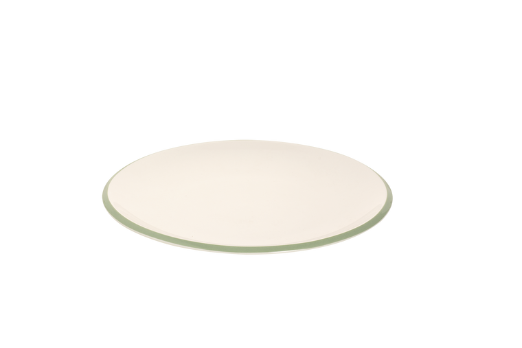 Bord Bright Rim 25.5 cm Wit Groen Porselein 