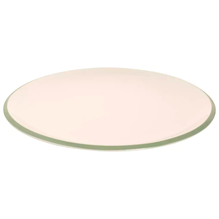 Plate Bright Rim 25.5 cm White Green Porcelain 