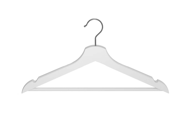 Kledinghanger Bumerang 44 cm Hout Wit