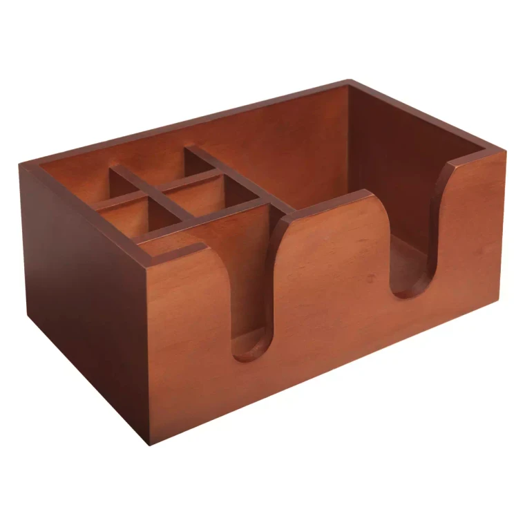 Barprofessional Tisch-Organizer „ Caddy “ 26 x 15,5 x 11 cm, 6 Fächer, Holz, braun