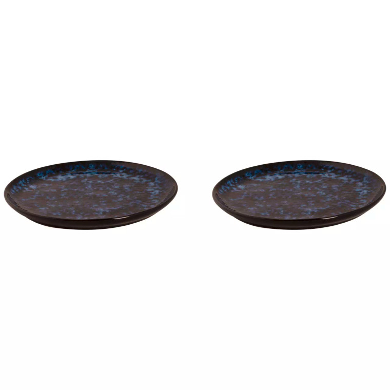 Palmer Bord Bama Blue 21 cm Blauw Stoneware 2 stuk(s)