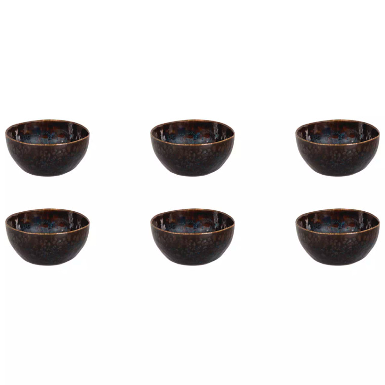 Palmer Bowl Eccentric .5 cm 10 cl Blue Stoneware 6 pieces