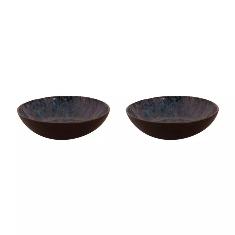 Palmer Bord diep Lester 21 cm Blauw Zwart Stoneware 2 stuk(s)