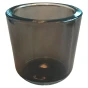 Teelichthalter 7,5 x 7,5 cm Glas Grau