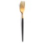 Fourchette à dessert Amefa 1114 « Soprano » 18,3 cm 18/0 Or/Noir
