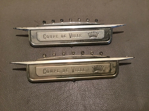 1958 Cadillac Fender Crest Coupe De Ville Emblem Badge Used Original Trim Gold