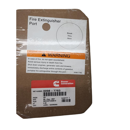 ONAN 98-7783 - WARNING LABEL - Original ONAN/CUMMINS OEM part