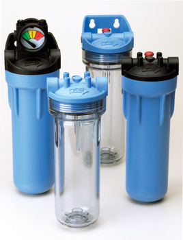 Pentek 158649 1/2" #10 3G Slim Line Blue/Clear with Integral Bracket Cap & Pressure Relief Pentek 158649 1/2" #10 3G Slim Line Blue/Clear with Integral Bracket Cap & Pressure Relief