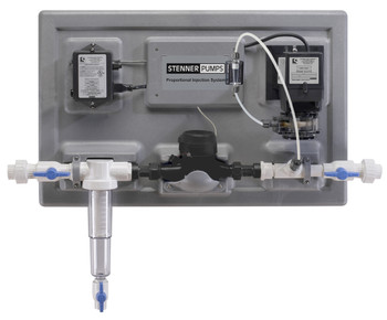 Stenner Proportional Injection System 3 GPD with 2 Pulses per Gallon, 100 PSI, 120V/60Hz Stenner Proportional Injection System 3 GPD with 2 Pulses per Gallon, 100 PSI, 120V/60Hz