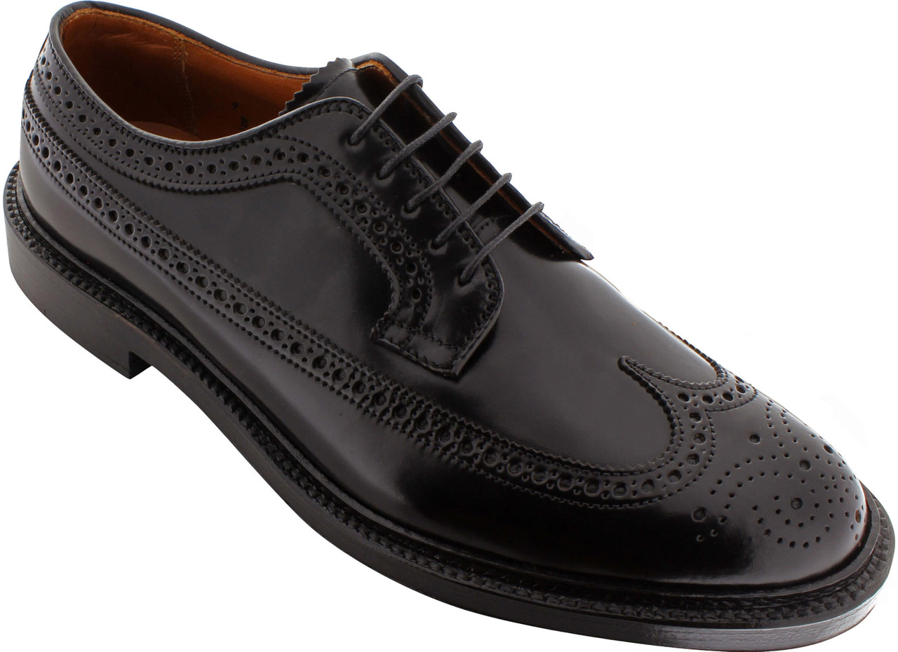 Alden Men's 9751 - Long Wing Blucher - Black Shell Cordovan - The