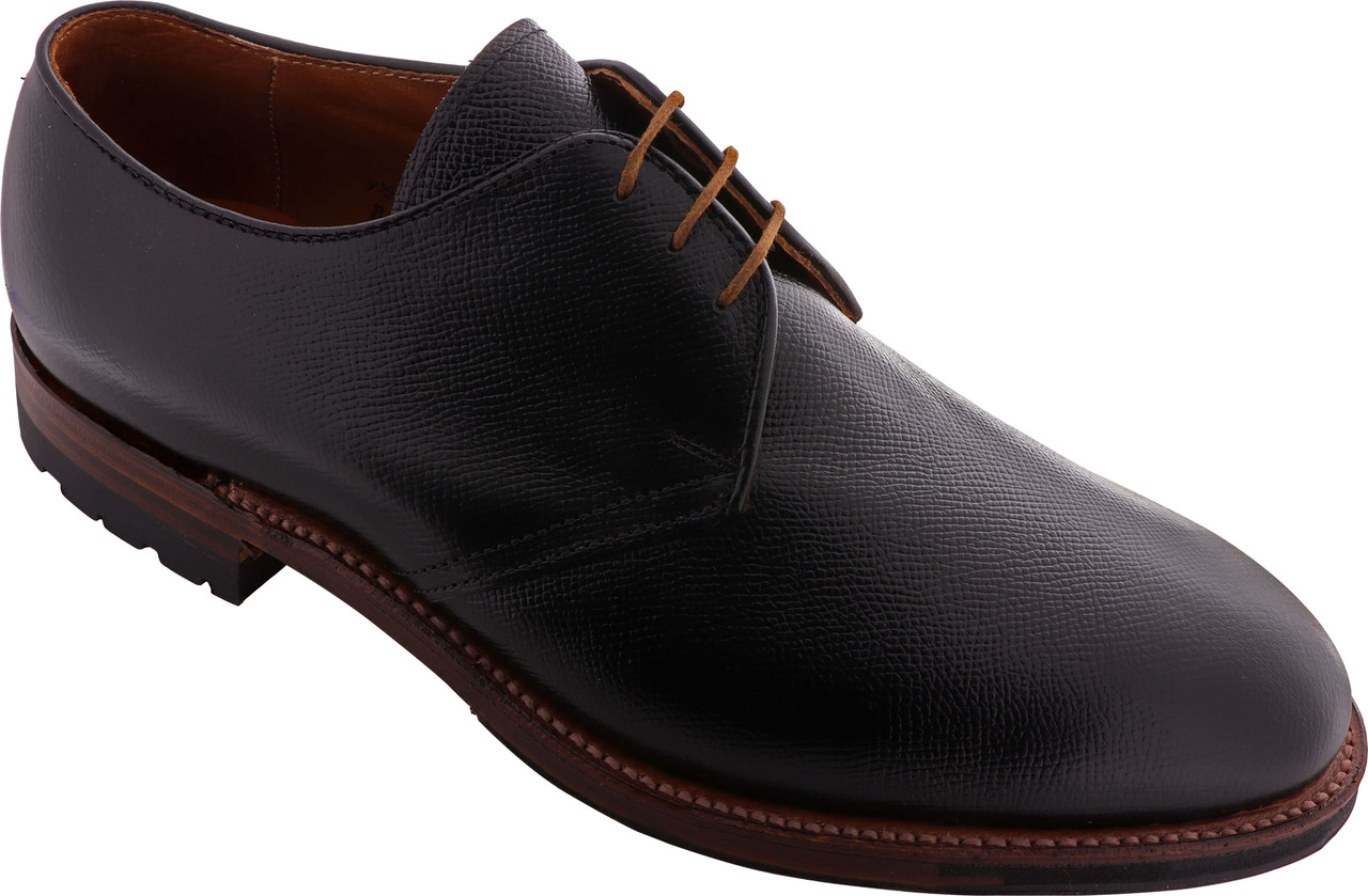 Alden Shoes Men's Dutton 3 Eyelet Blucher Oxford 940C Black Alpine Grain  Calf