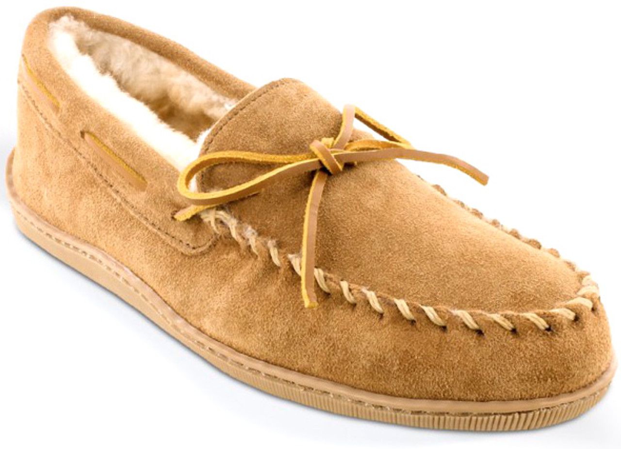 Minnetonka Men's 3741 - Sheepskin Hardsole Moccasin - The Shoe Mart