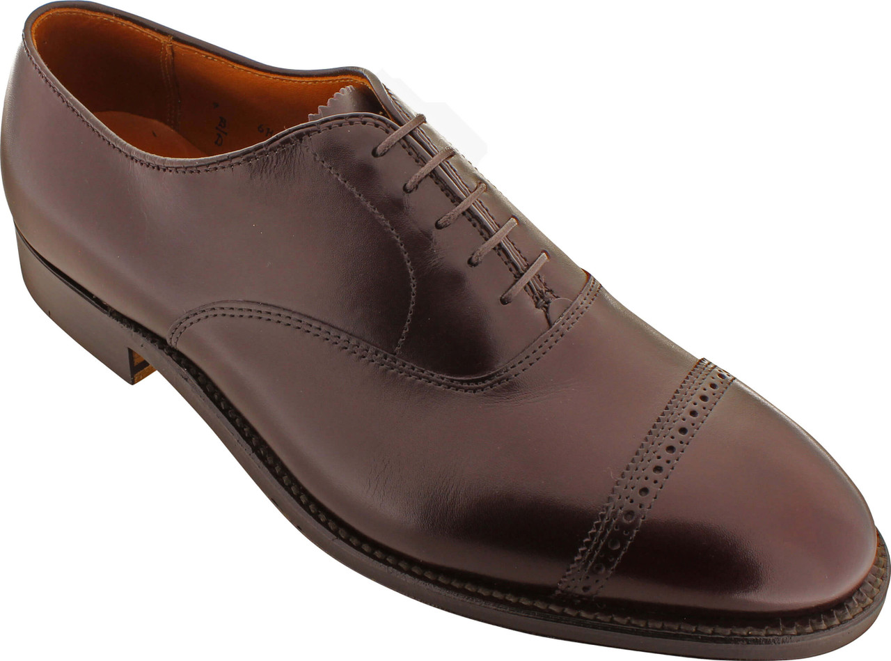 Alden Men's 905 - Perforated Straight Tip Bal - Burgundy Calfskin