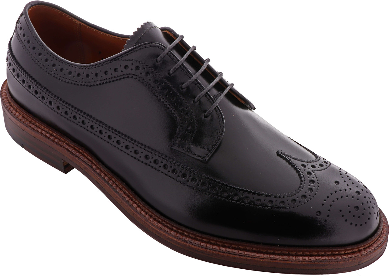 Alden Shoes Men's Long Wing Blucher D8515 Black Calfskin - The