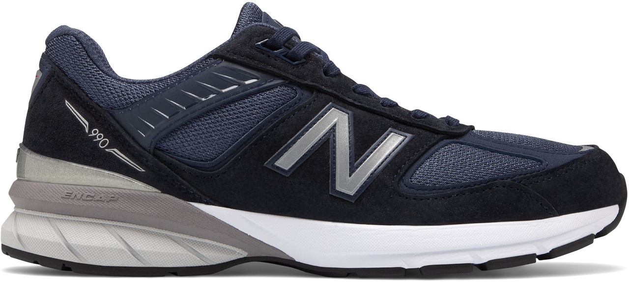 New Balance Men's M990v5 M990NV5 Navy-Silver - The Shoe Mart