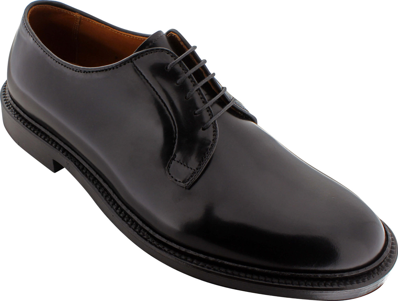 Alden Men's 9901 - Plain Toe Blucher - Black Shell Cordovan - The