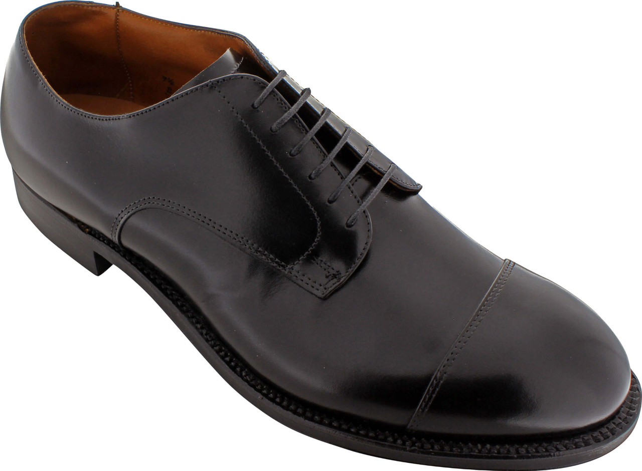 Alden Men's 558 - Straight Tip Blucher Oxford - Black Calfskin