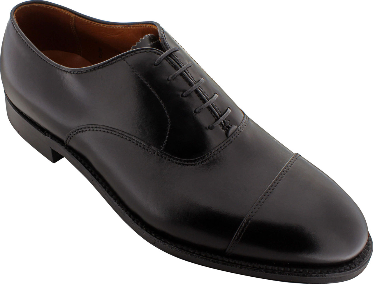 Alden Men's 907 - Straight Tip Bal - Black Calfskin