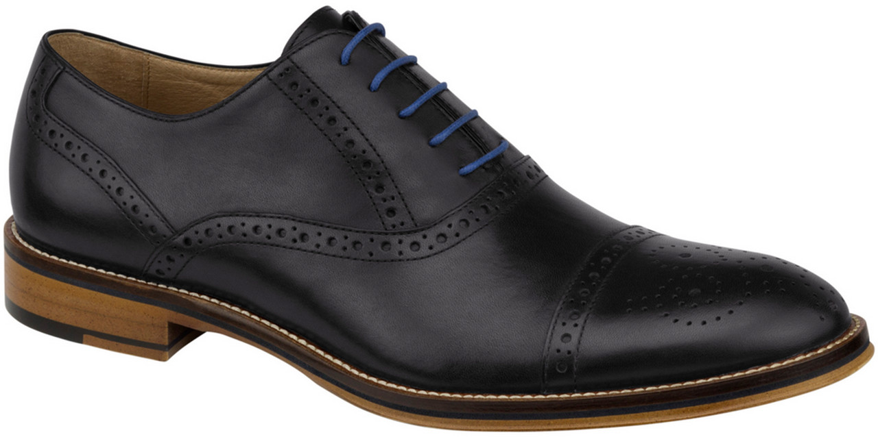 Johnston Murphy Men's Conard Cap Toe 20-8681 Black Calfskin