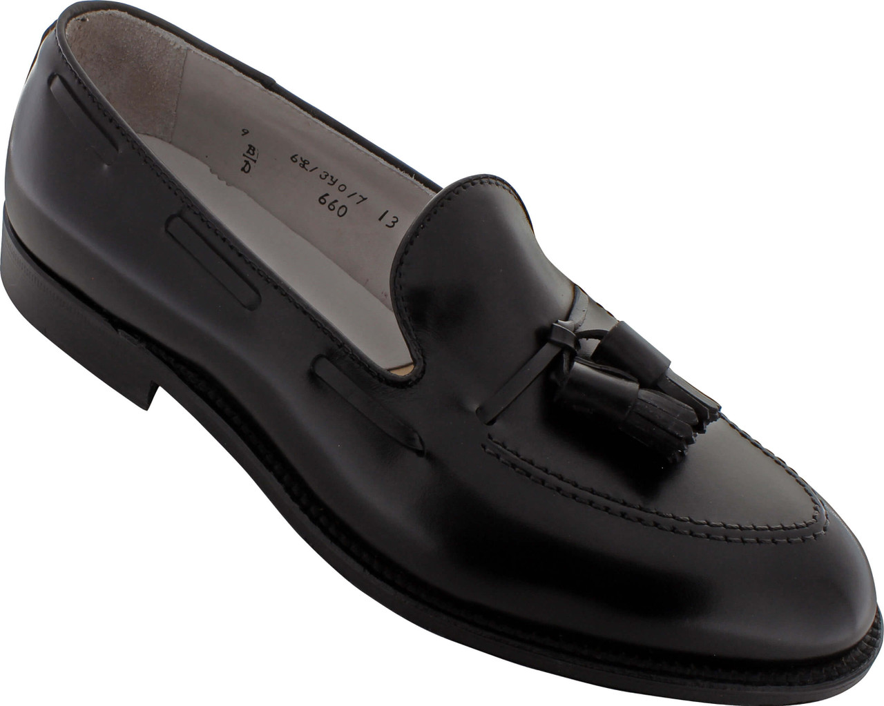 Alden Men's 660 - Tassel Moccasin - Black Calfskin Shoes - 9.5 XW