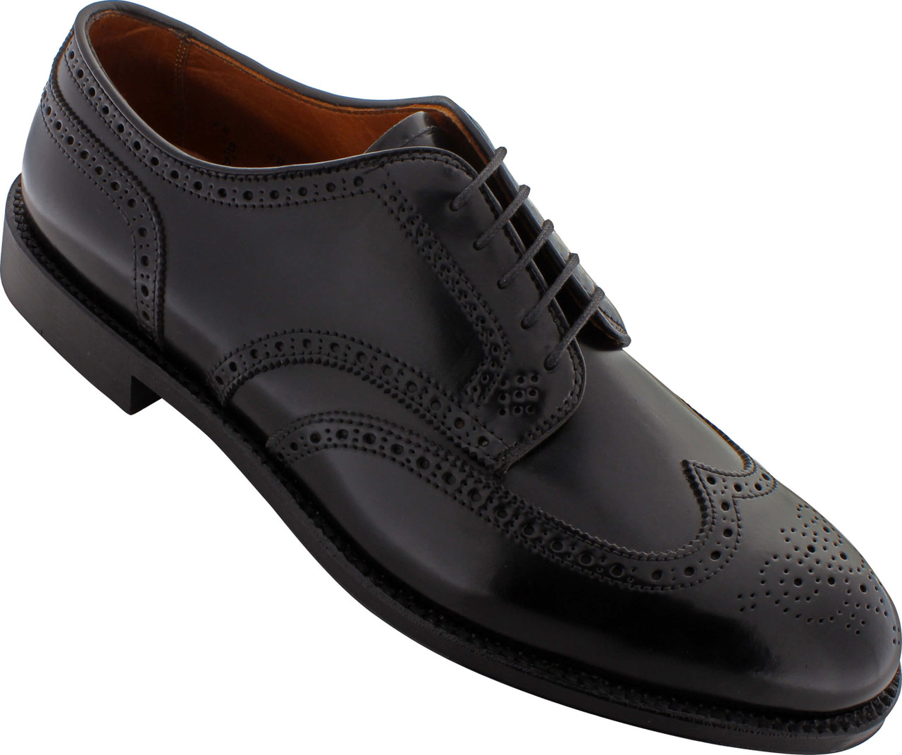 Alden Men's 2077 - Wing Tip Blucher - Black Shell Cordovan - The