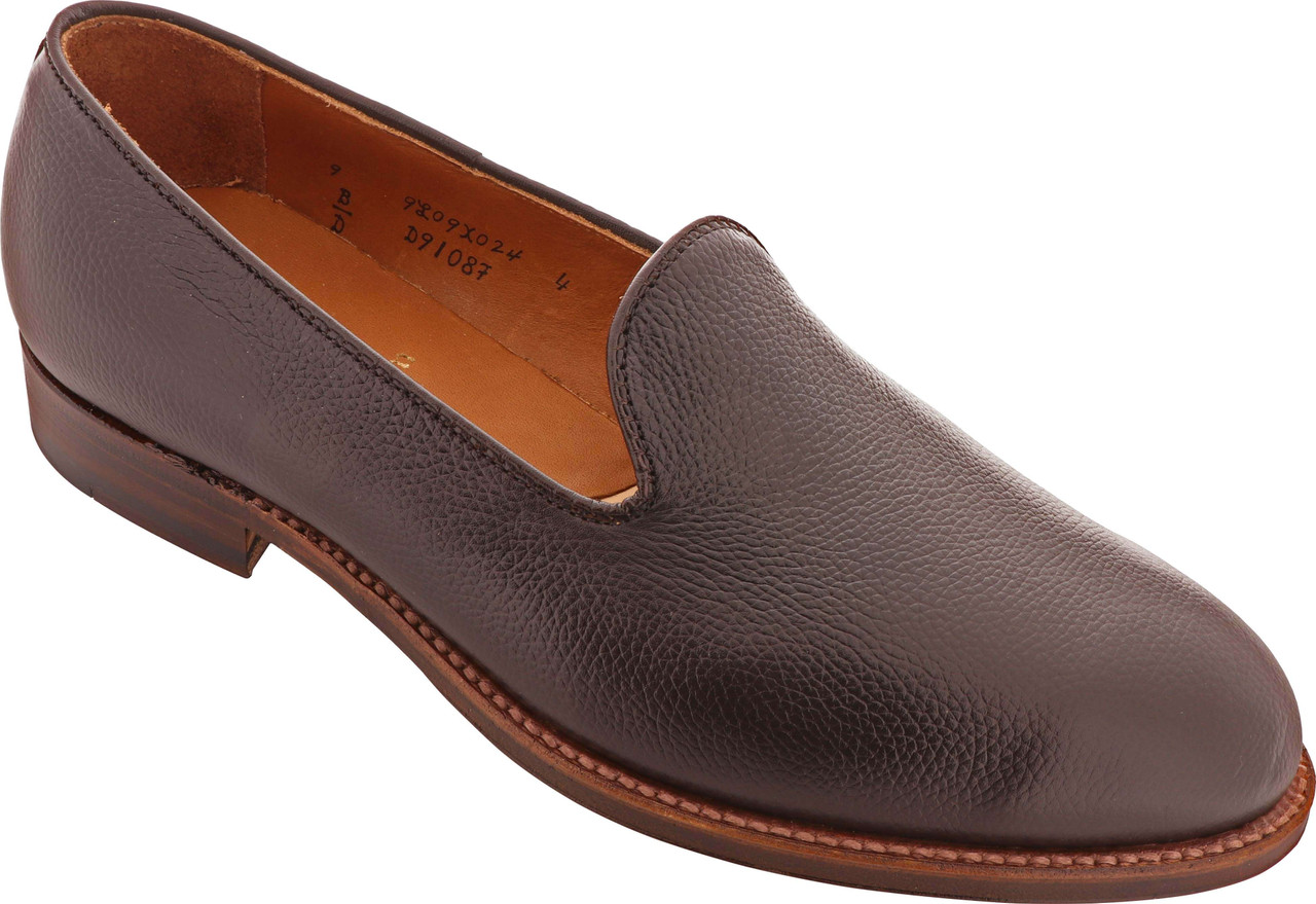 Alden ローファー 9D Alden D9108F Men's Pump Loafer Dark Brown Regina Grain - The Shoe Mart