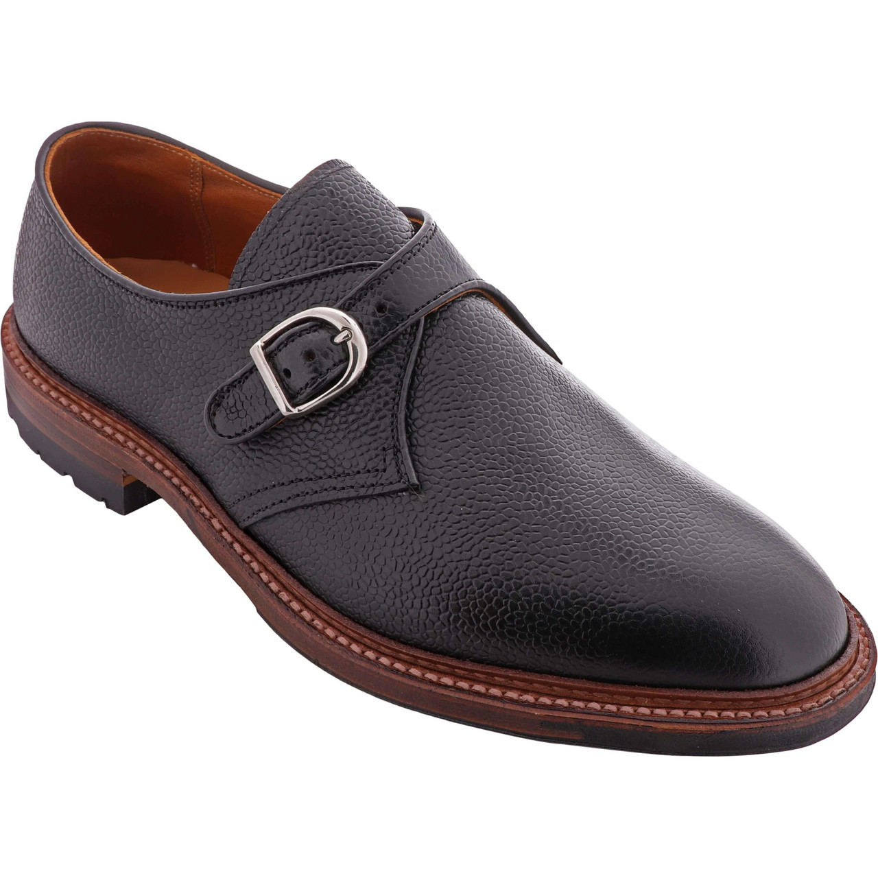 Alden Shoes Men's Monk Strap D9410C Black Scotch Grain - The Shoe Mart