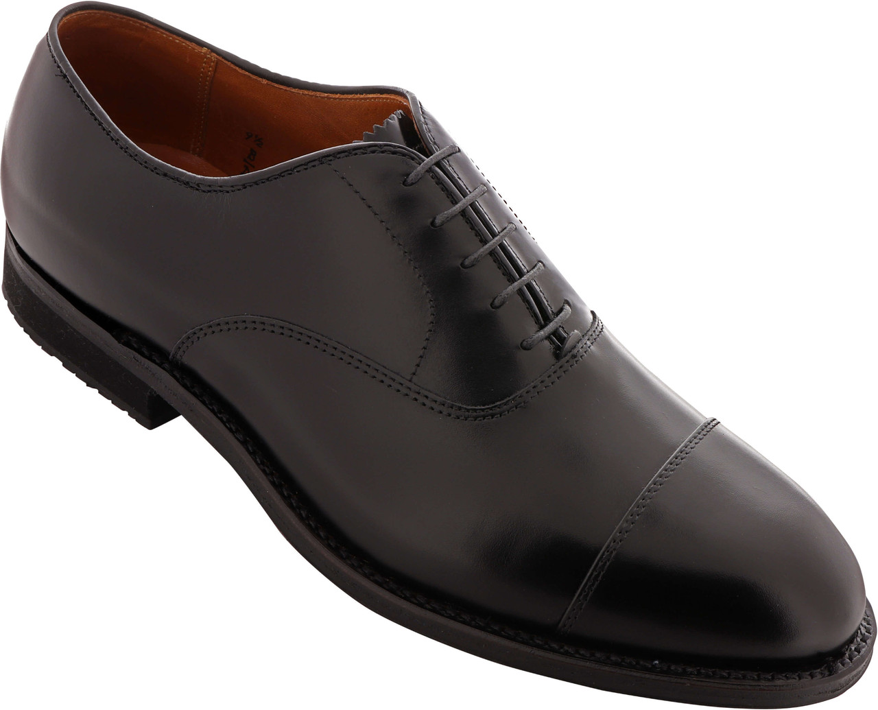 Alden Men's Straight Tip Bal Calfskin Rubber Sole 907L Black