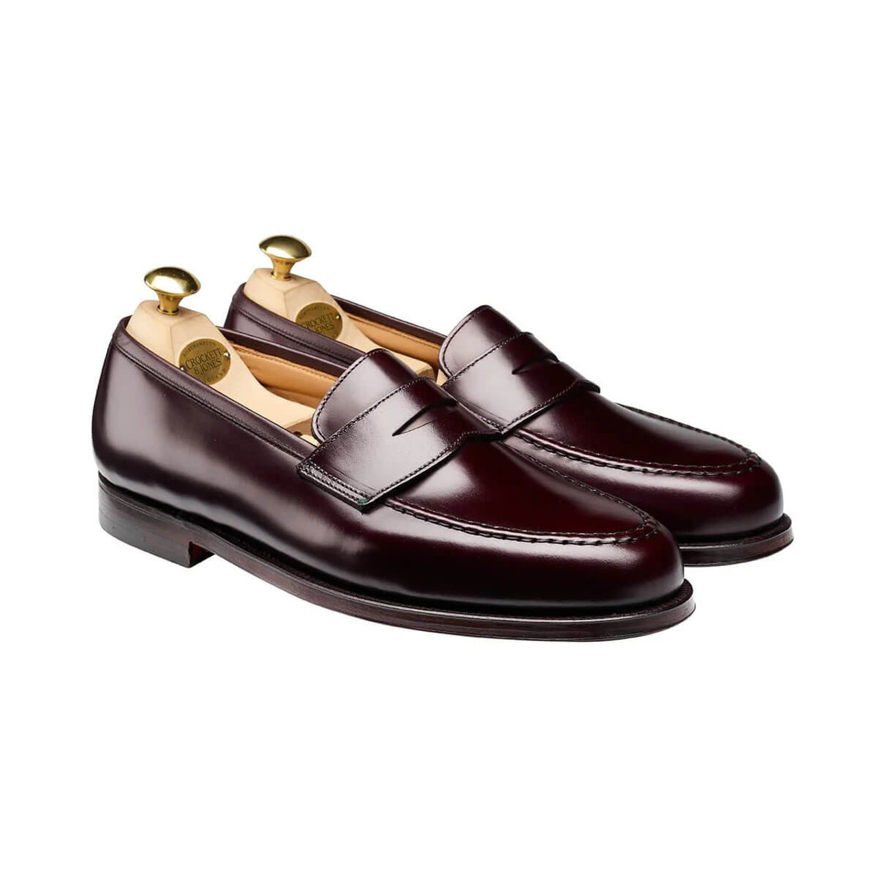 Crockett and Jones Men's Boston Loafers - Burgundy Cavalry Calf