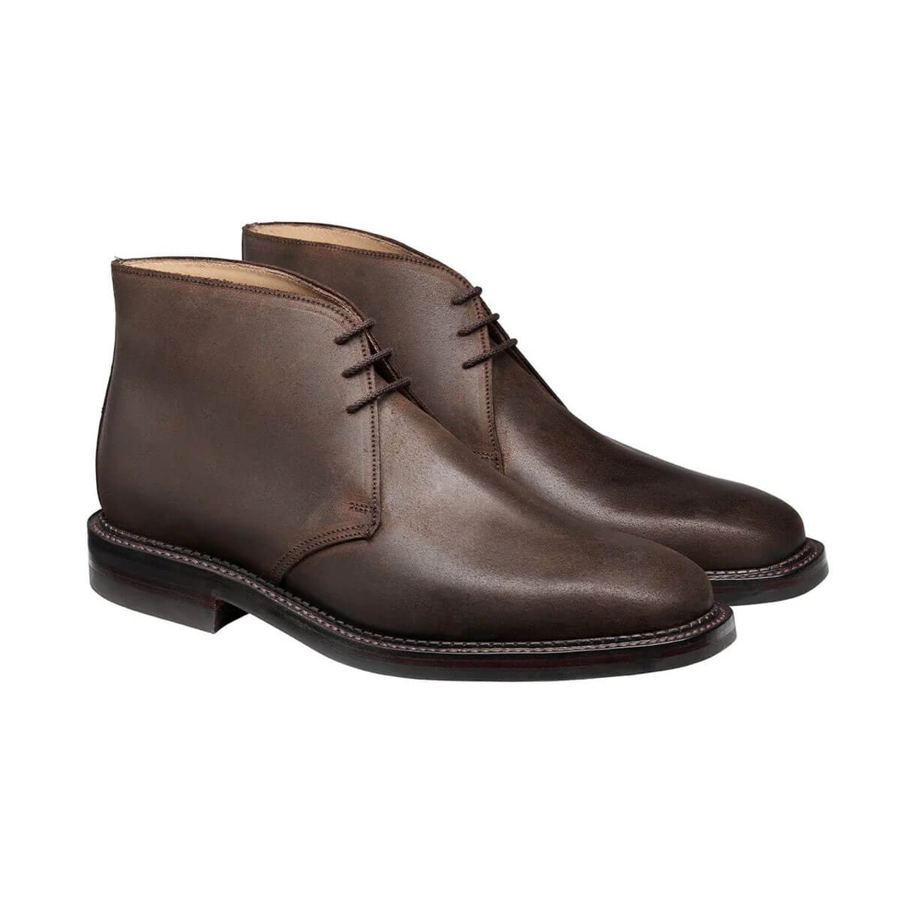 Crockett and Jones Men's Molton - Dark Brown Rough-Out Suede - The