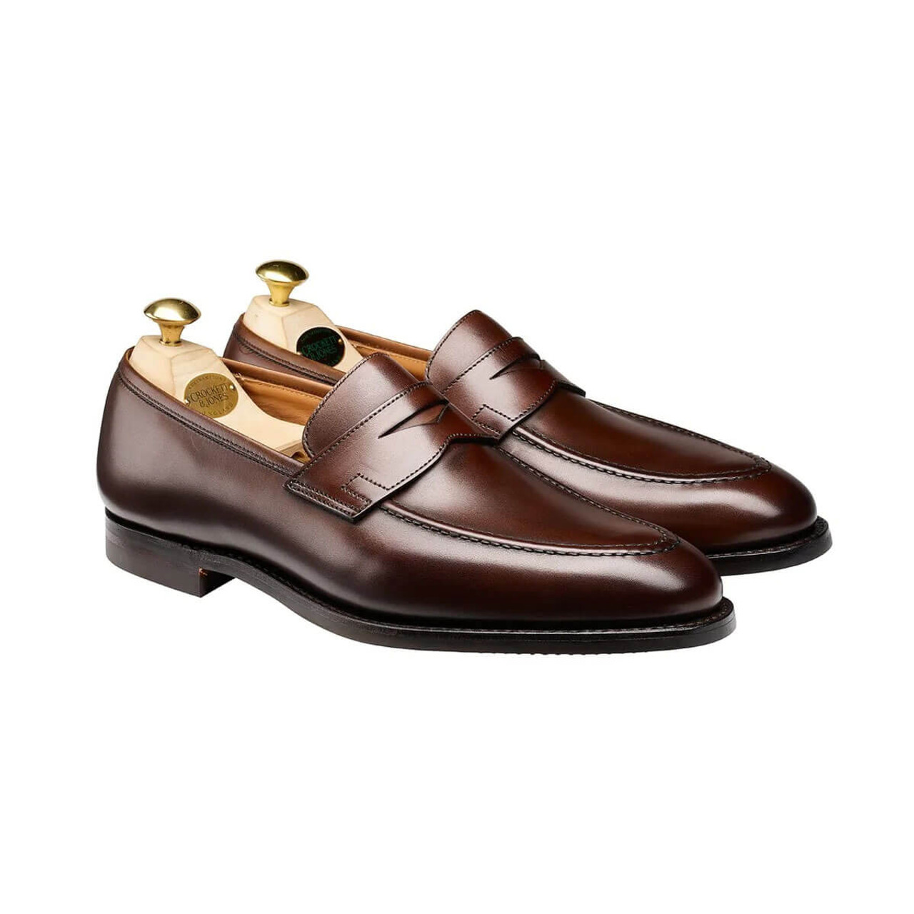 Crockett and Jones Men's Sydney - Dark Brown Burnished Calf - The