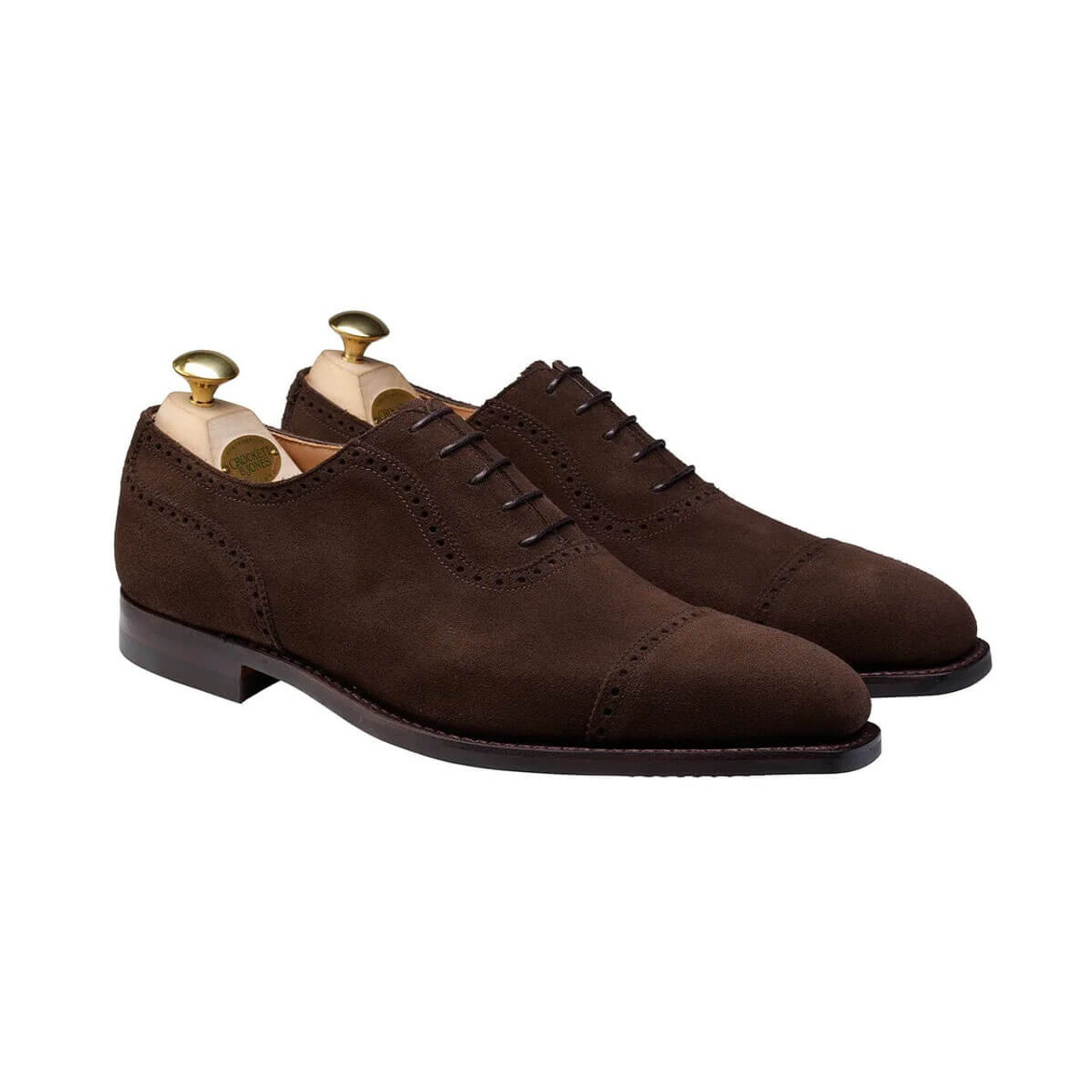 Crockett and Jones Men's Westbourne - Dark Brown Calf Suede - The