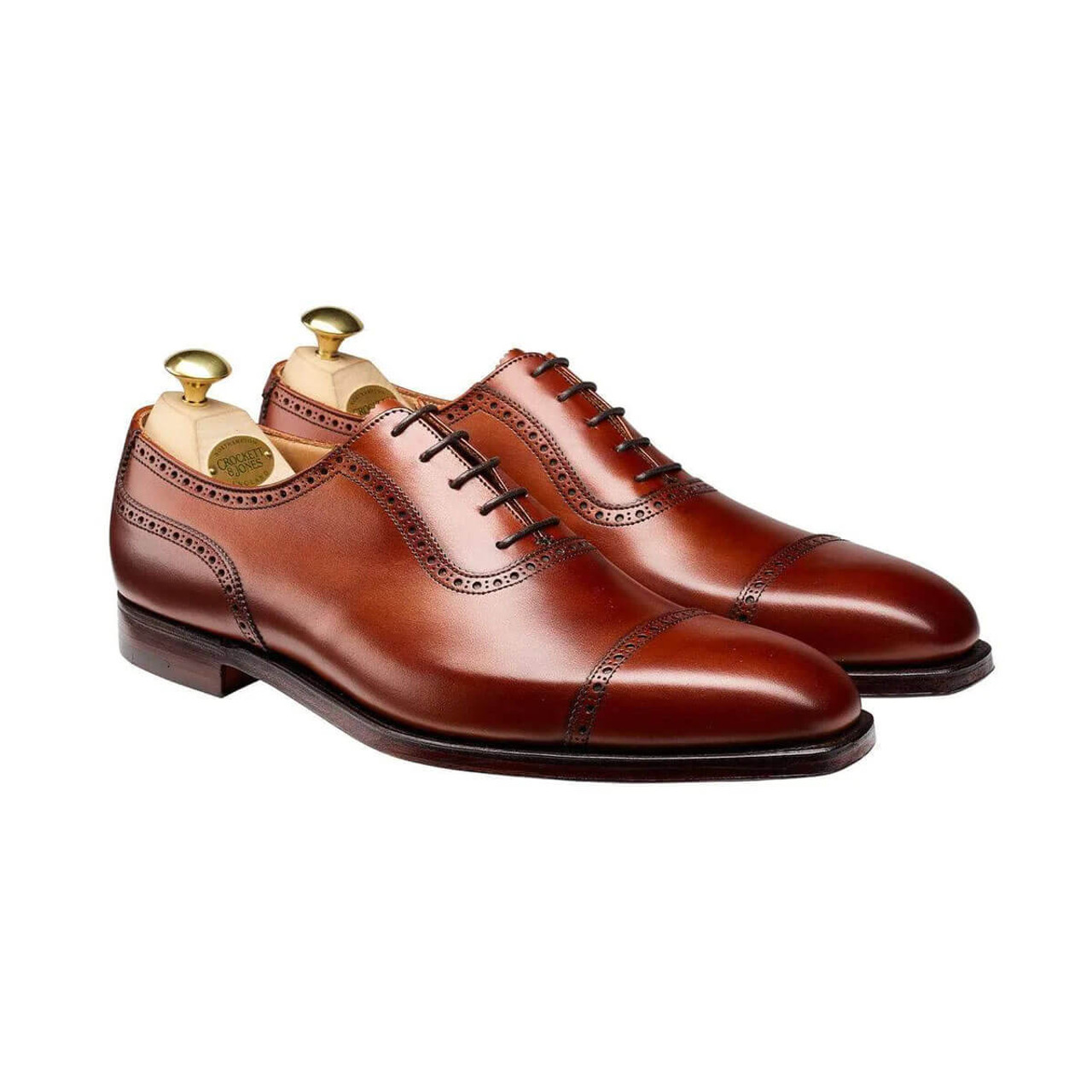 Crockett and Jones Men's Westbourne Shoes - Chestnut Burnished Calf