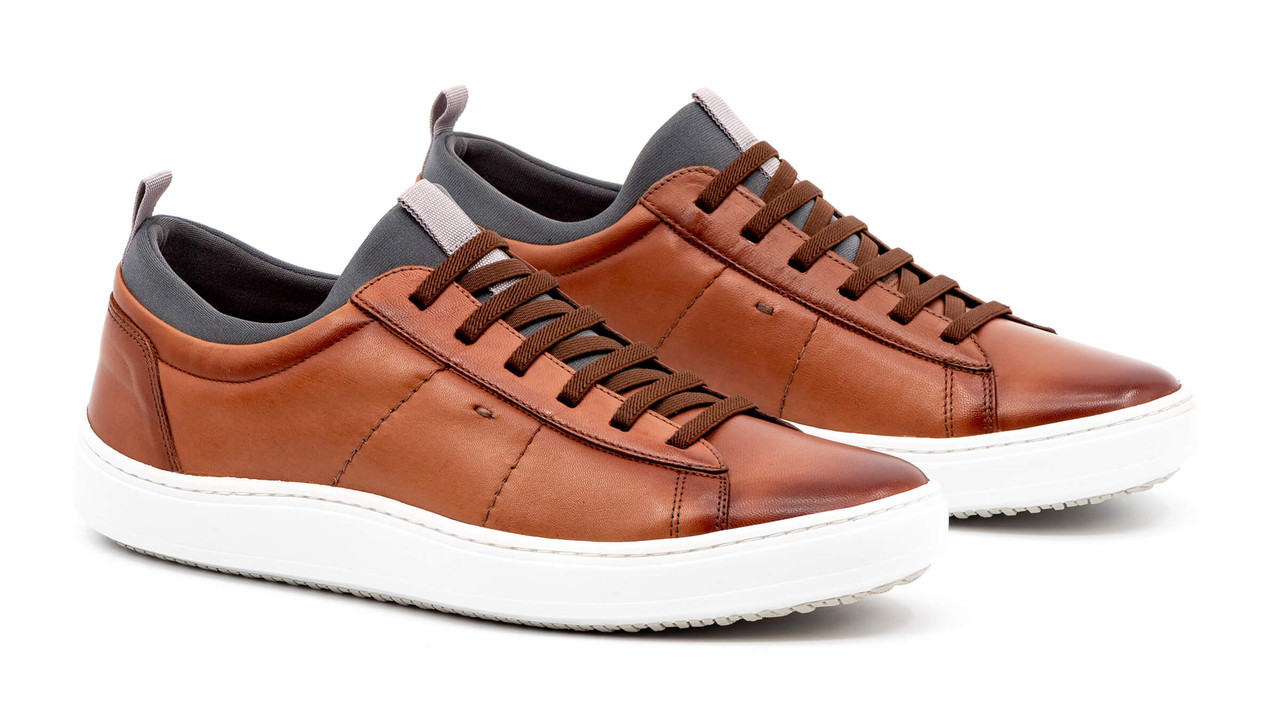 Martin Dingman Men's Leather Sneaker Whiskey Sheep Skin Leather - The ...