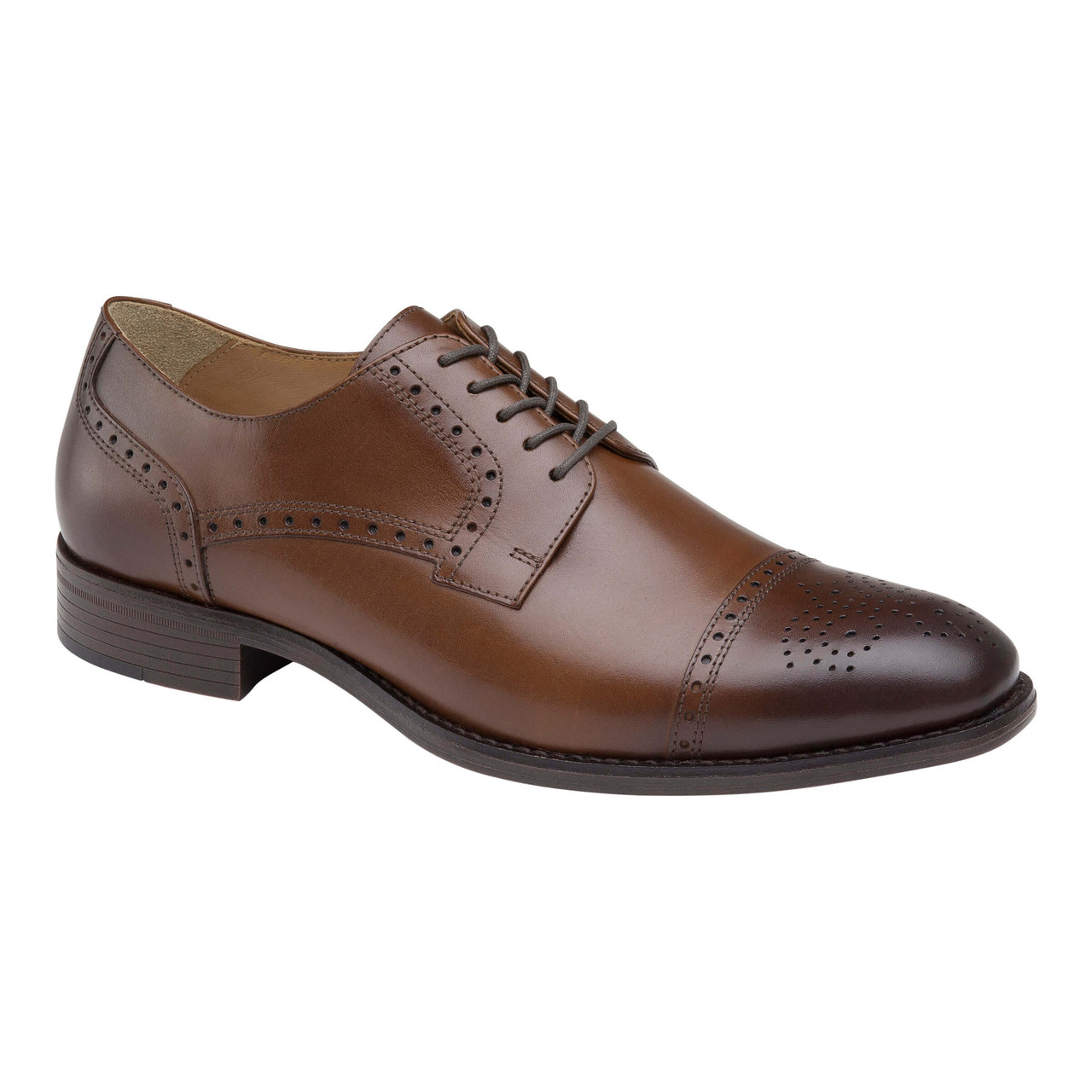 Johnston Murphy Men's Lewis Cap Toe 15-3216 Tan Full Grain - The