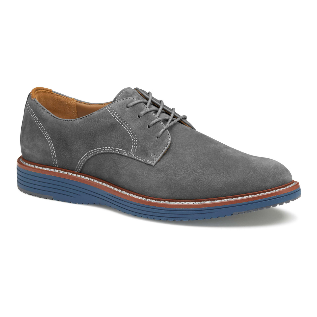 Johnston Murphy Men's Upton Plain Toe 20-4337 Gray Nubuck - The