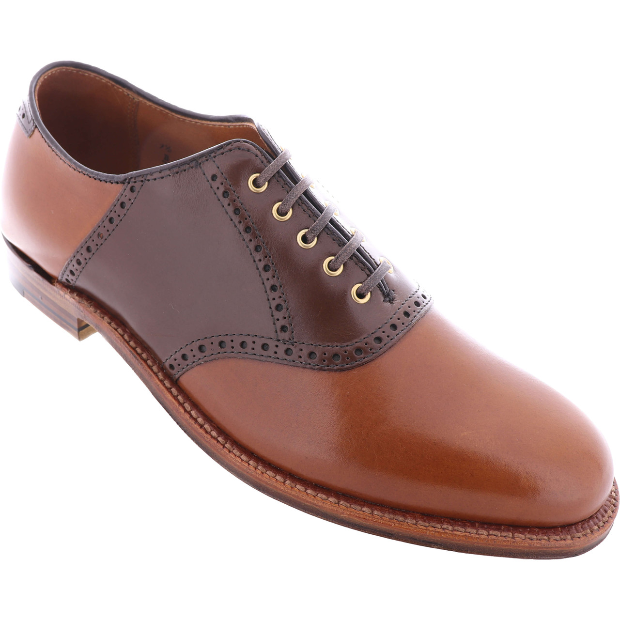 Alden D2319 | Buy Alden Tan & Dark Brown Calf Saddle Oxford Shoes