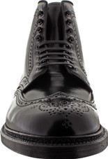 Alden Men's 4465H - Wing Tip Boot - Black Shell Cordovan - Front