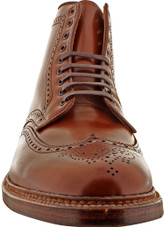 Alden Men's 44618 - Wing Tip Boot - Dark Tan Calfskin - Front