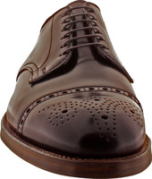 Alden Men's 4398 - 6 Eyelet Cap Toe Blucher - Color 8 Shell Cordovan - Front