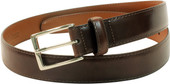 Alden Belts 30mm Calf Dress Belt - Dark Brown-Nickel - Main Image