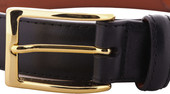 Alden Belts 30mm Calf Dress Belt - Black-Gold - Back