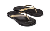 Olukai Women's Hoopio Leather 20290-GL40 Gold-Black - Inside