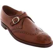 Alden Men's D9537 - Monk Strap Medallion Wing-Tip Burnished Tan Calfskin - Main Image
