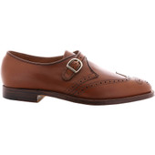 Alden Men's D9537 - Monk Strap Medallion Wing-Tip Burnished Tan Calfskin - Outer Side